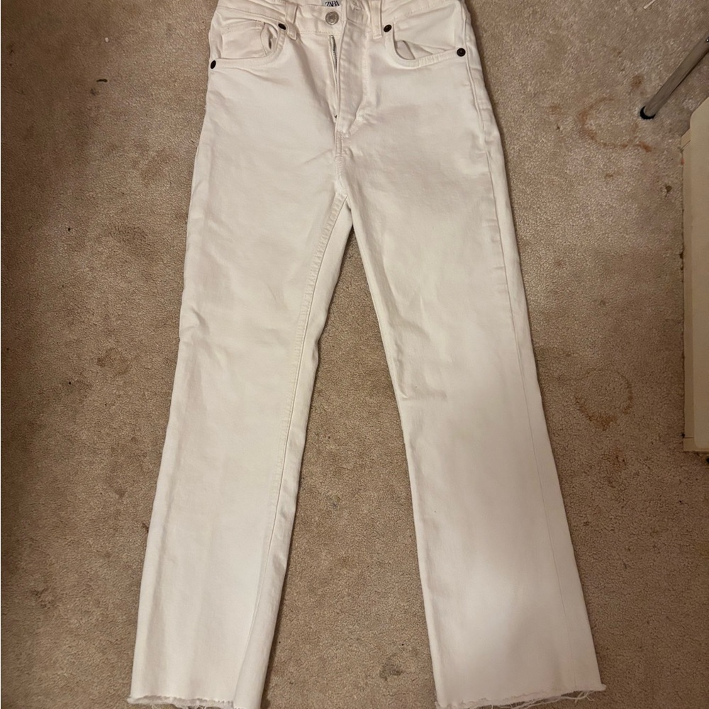 Zara Women's Off-White Straight Leg Jeans